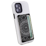 1 or 2 Card Slot Wallet Adhesive AddOn, Paper Leather, Whitish Mandala | AddOns | iCoverLover.com.au