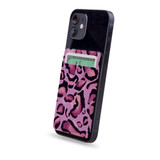 1 or 2 Card Slot Wallet Adhesive AddOn, Paper Leather, Magenta Leopard Pattern | AddOns | iCoverLover.com.au