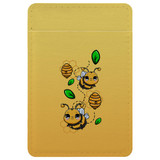 1 or 2 Card Slot Wallet Adhesive AddOn, Paper Leather, Honey Bees | AddOns | iCoverLover.com.au