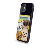 1 or 2 Card Slot Wallet Adhesive AddOn, Paper Leather, Illustrated Puppies | AddOns | iCoverLover.com.au