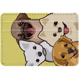 1 or 2 Card Slot Wallet Adhesive AddOn, Paper Leather, Illustrated Puppies | AddOns | iCoverLover.com.au