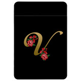 1 or 2 Card Slot Wallet Adhesive AddOn, Paper Leather, Embellished Letter V | AddOns | iCoverLover.com.au