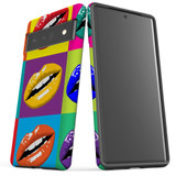 For Google Pixel 7, 6 Pro Case Tough Protective Cover Pop Art Lips