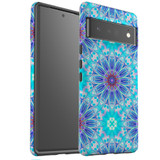 For Google Pixel 7, 6 Pro Case Tough Protective Cover Psychedelic Blues
