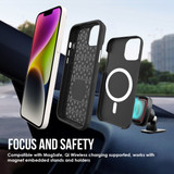 For iPhone 14 Pro Max, 14 Plus, 14 Pro, 14 Case, Compatible with Magsafe, Shockproof, Black | iCoverLover