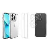 iCoverLover for iPhone 15 Pro Clear Case + Glass Screen & Camera Lens Protector | iCoverLover