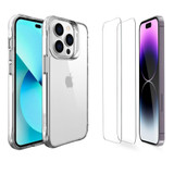 iCoverLover for iPhone 15 Pro Clear Case + Glass Screen Protector | iCoverLover
