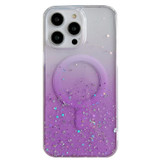 For iPhone 15 Pro Case, Compatible with MagSafe Clear Hybrid TPU Cover with Sparkling Glitter Finish, Purple | iCoverLover Australia