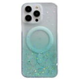 For iPhone 15 Pro Case, Compatible with MagSafe Clear Hybrid TPU Cover with Sparkling Glitter Finish, Green | iCoverLover Australia