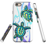 For iPhone 6S Plus & 6 Plus Case Tough Protective Cover, Swimming Turtles