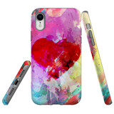 For iPhone XR Case Tough Protective Cover, Heart Painting