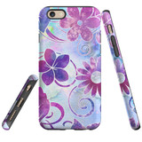 For iPhone 6 & 6S Case Tough Protective Cover, Flower Swirls