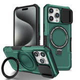 For iPhone 15 Pro Case, MagSafe Compatible, Sliding Cam Shield & Holder, Protective Cover, Deep Green | iCoverLover Australia