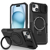 For iPhone 15 Case, MagSafe Compatible, Sliding Cam Shield & Holder, Protective Cover, Black | iCoverLover Australia