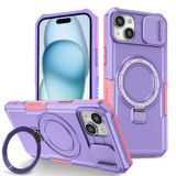 For iPhone 15 Pro Case, MagSafe Compatible, Sliding Cam Shield & Holder, Protective Cover, Pink Purple | iCoverLover Australia