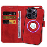 For iPhone 15 Series Case, Detachable Wallet Cover, Magsafe Compatible, Red | iCoverLover