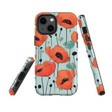 For iPhone 13 mini Tough Protective Case, Poppy Field | Protective Covers | iCoverLover Australia