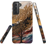 For Samsung Galaxy S21 FE Tough Protective Case, Mysterious Golden Tree | Protective Covers | iCoverLover Australia