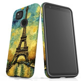 For Google Pixel 4a Tough Protective Case, Eiffel Tower Painting | Protective Covers | iCoverLover Australia