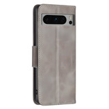 For Google Pixel 8 Pro 5G or Pixel 8 5G Case, Lambskin Texture PU Leather Folio Wallet Cover, Grey | iCoverLover Australia