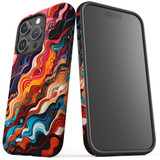 For iPhone 15 Pro Tough Protective Case, Waves Of The Sun | Protective Covers | iCoverLover Australia