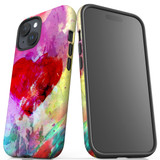 For iPhone 15 Case Tough Protective Cover, Heart Painting | Protective Covers | iCoverLover Australia