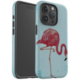 For iPhone 15 Pro Case Tough Protective Cover, Vintage Flamingo | Protective Covers | iCoverLover Australia