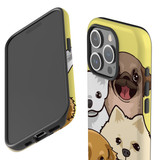 For iPhone 15 Pro Case Tough Protective Cover, Illustrated Puppies | Protective Covers | iCoverLover Australia