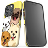 For iPhone 15 Pro Max Case Tough Protective Cover, Illustrated Puppies | Protective Covers | iCoverLover Australia