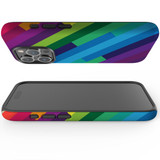 For iPhone 15 Pro Case Tough Protective Cover, Lined Rainbow | Protective Covers | iCoverLover Australia