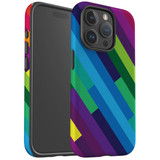 For iPhone 15 Pro Case Tough Protective Cover, Lined Rainbow | Protective Covers | iCoverLover Australia