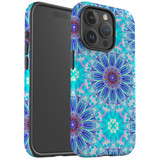 For iPhone 15 Pro Max Case Tough Protective Cover, Psychedelic Blues | Protective Covers | iCoverLover Australia