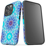 For iPhone 15 Pro Case Tough Protective Cover, Psychedelic Blues | Protective Covers | iCoverLover Australia