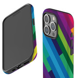 For iPhone 15 Pro Max Case Tough Protective Cover, Lined Rainbow | Protective Covers | iCoverLover Australia