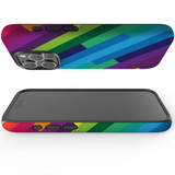 For iPhone 15 Pro Max Case Tough Protective Cover, Lined Rainbow | Protective Covers | iCoverLover Australia