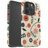 For iPhone 15 Pro Max Case Tough Protective Cover, Orange And Blue Flowers | Protective Covers | iCoverLover Australia