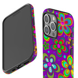 For iPhone 15 Pro Case Tough Protective Cover, Purple Floral Design | Protective Covers | iCoverLover Australia