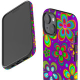 For iPhone 15 Case Tough Protective Cover, Purple Floral Design | Protective Covers | iCoverLover Australia