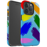 For iPhone 15 Pro Case Tough Protective Cover, Rainbow Brushes | Protective Covers | iCoverLover Australia