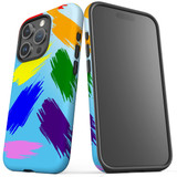 For iPhone 15 Pro Case Tough Protective Cover, Rainbow Brushes | Protective Covers | iCoverLover Australia