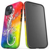 For iPhone 15 Case Tough Protective Cover, Rainbow Lizard | Protective Covers | iCoverLover Australia