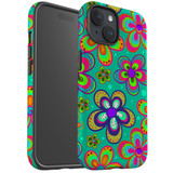 For iPhone 15 Pro Max/15 Pro/15 Plus/15  Tough Protective Case, Retro Floral Design | iCoverLover Australia