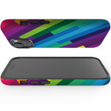 For iPhone 15 Plus Case Tough Protective Cover, Lined Rainbow | Protective Covers | iCoverLover Australia