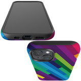 For iPhone 15 Plus Case Tough Protective Cover, Lined Rainbow | Protective Covers | iCoverLover Australia