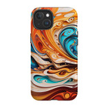 Swirling Gold Case - iPhone 15 Plus Compatible with MagSafe