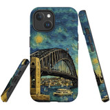 Painting Of The Harbour Bri Case - iPhone 15 Pro Max, 15 Plus, 15 Pro, 15 Compatible with MagSafe