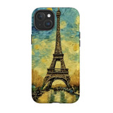 Eiffel Tower Painting Case - iPhone 15 Plus Compatible with MagSafe