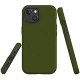 Army Green Case - iPhone 15 Pro Max, 15 Plus, 15 Pro, 15 Compatible with MagSafe