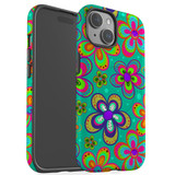 Retro Floral Design Case - iPhone 15 Pro Max, 15 Plus, 15 Pro, 15 Compatible with MagSafe