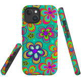 Retro Floral Design Case - iPhone 15 Pro Max, 15 Plus, 15 Pro, 15 Compatible with MagSafe